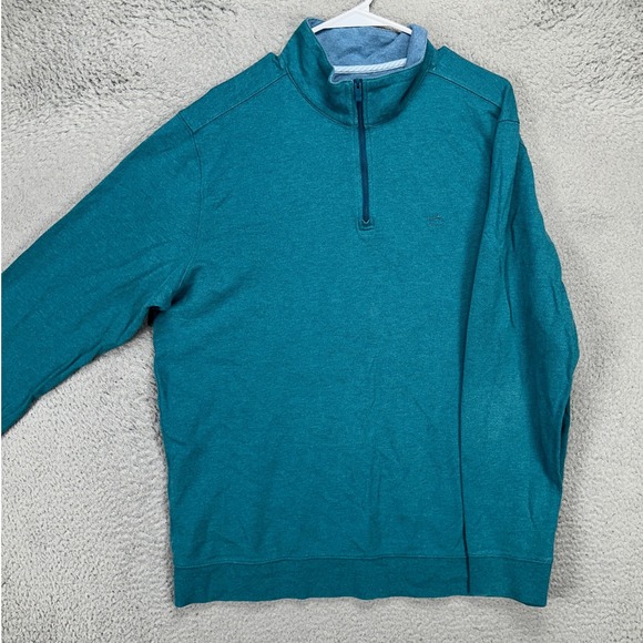 Southern Tide The Skipjack Mens Pullover Sweatshirt XL Teal Quarter Zip Stretch